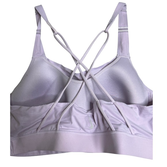 Nike XL Dri Fit Sports Bra Lavender Purple Criss Cross Straps Medium Support - Picture 2 of 4